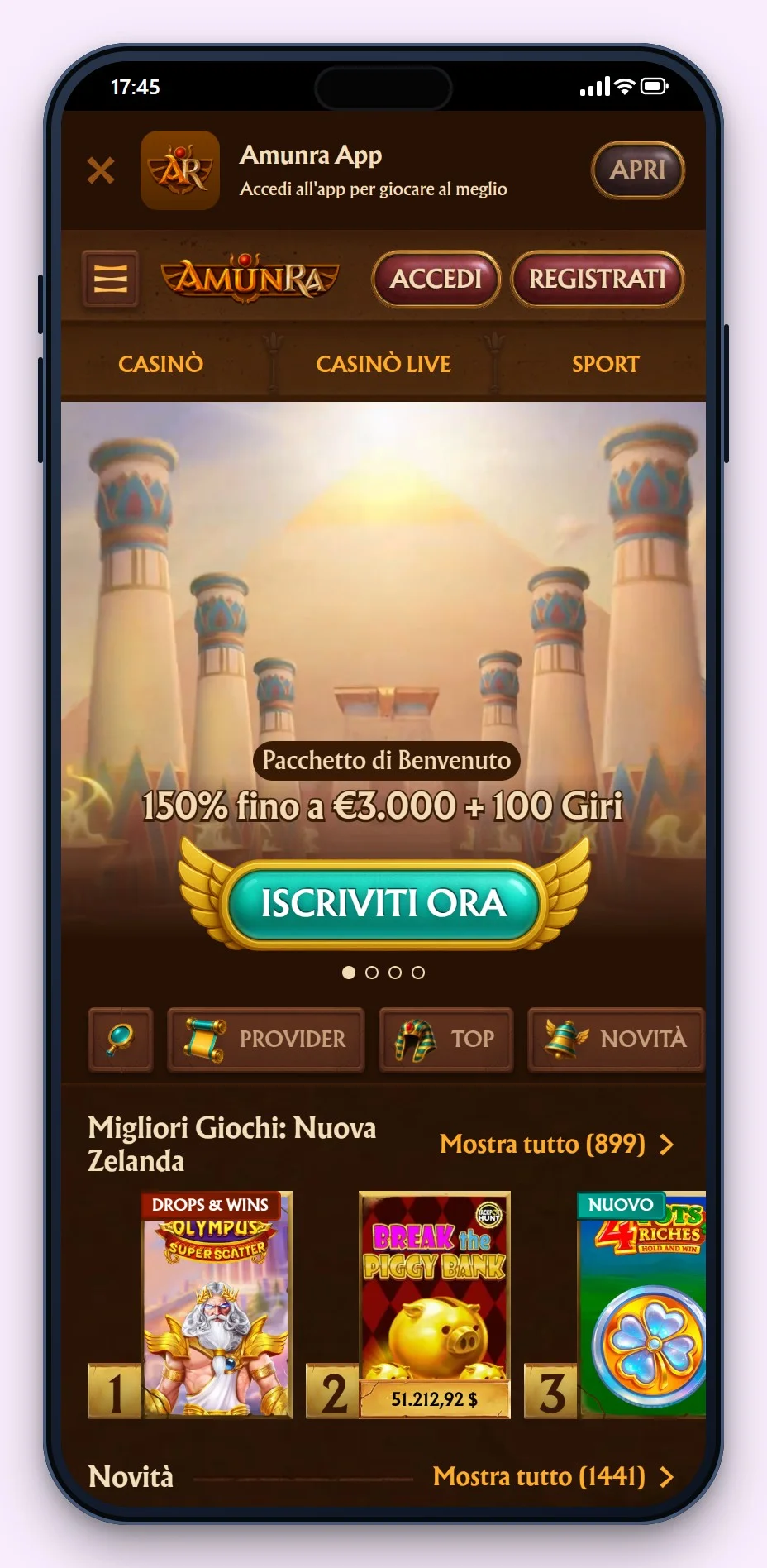 casino malta online: AmunRa da smartphone, la lobby