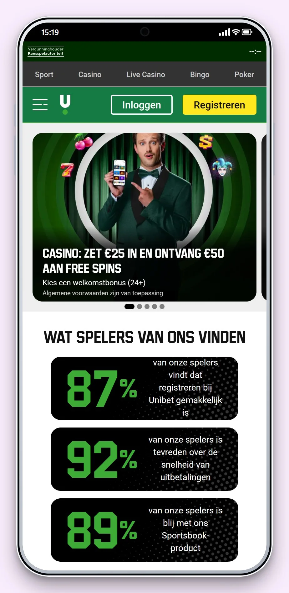 online casino malta: Unibet op je telefoon, de lobby